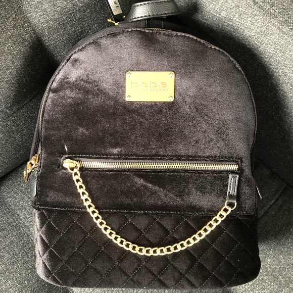 bebe Handbags - bebe- GINA LARGE VELVET Backpack -Retail $109 NWT